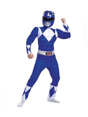 Mighty Morphin Power Rangers Blue Ranger Costume w/mask Boys Small (4/6) NEW